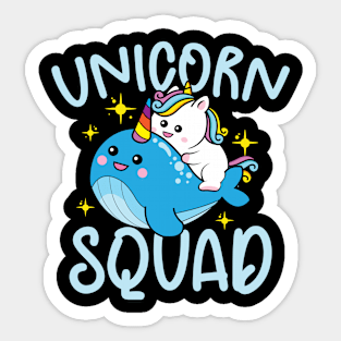 Unicorn and Narwhal Squad Sticker